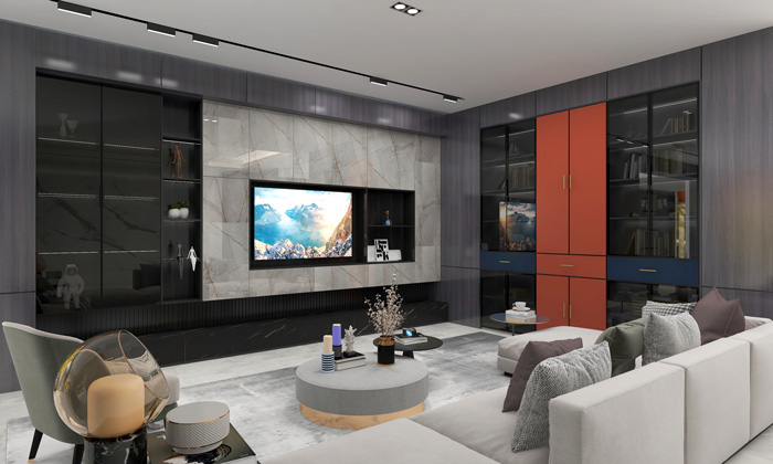 板材定做电视柜配景墙